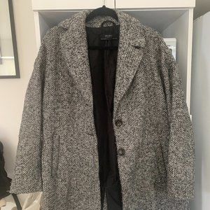 ZARA Medium Sized Grey/Black Peacoat